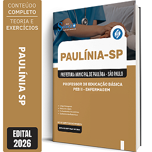 Apostila Prefeitura de Paulínia SP 2026 Professor de Educação Básica PEB 2 - Enfermagem