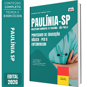Apostila Prefeitura de Paulínia SP 2026 - Professor de Educação Básica PEB 2 - Enfermagem