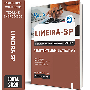 Apostila Prefeitura de Limeira SP 2026 - Assistente Administrativo