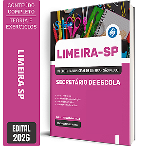 Apostila Prefeitura de Limeira SP 2026 - Secretário de Escola