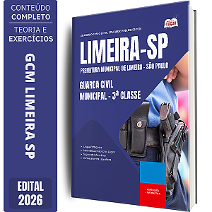 Apostila Prefeitura de Limeira SP 2026 GCM - Guarda Civil Municipal - 3 Classe