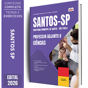 Apostila Prefeitura de Santos SP 2026 Professor Adjunto 2 - Ciências