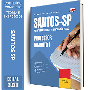 Apostila Prefeitura de Santos SP 2026 - Professor Adjunto 1