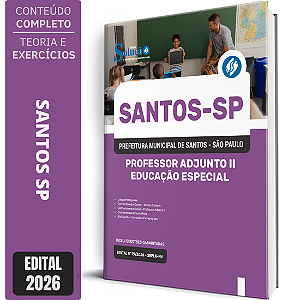 Apostila Prefeitura de Santos SP 2026 Professor Adjunto 2 - Educação Especial