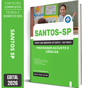 Apostila Prefeitura de Santos SP 2026 Professor Adjunto 2 - Ciências