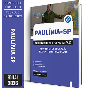 Apostila Prefeitura de Paulínia SP 2026 Professor de Educação Básica PEB 2 - Geografia