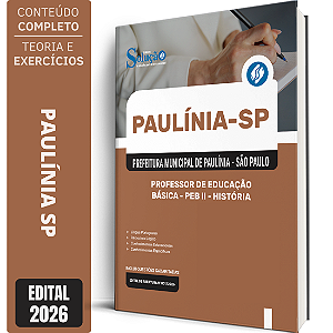 Apostila Prefeitura de Paulínia SP 2026 Professor de Educação Básica PEB 2 - História