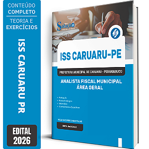 Apostila Prefeitura de Caruaru PE 2026 Analista Fiscal Municipal - Área Geral de Ensino Superior