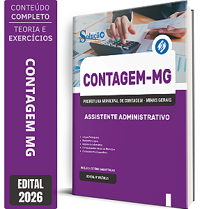 Apostila Prefeitura de Contagem MG 2026 - Assistente Administrativo