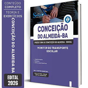 Apostila Prefeitura de Conceição do Almeida BA 2026 - Monitor de Transporte Escolar