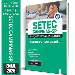 Apostila SETEC Campinas SP 2026 - Agente de Fiscalização