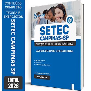 Apostila SETEC Campinas SP 2026 - Agente de Apoio Operacional