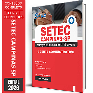 Apostila SETEC Campinas SP 2026 - Agente Administrativo