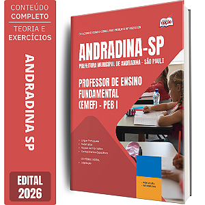 Apostila Prefeitura de Andradina SP 2026 - Professor de Ensino Fundamental (EMEF) - PEB 1