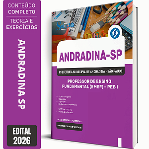 Apostila Prefeitura de Andradina SP 2026 - Professor de Ensino Fundamental (EMEF) - PEB 1