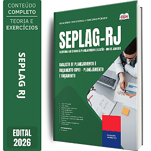 Apostila SEPLAG RJ 2026 Analista de Planejamento e Orçamento (APO) - Planejamento e Orçamento