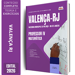 Apostila Prefeitura de Valença RJ 2026 Professor 4 - Matemática