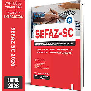 Apostila SEFAZ SC 2026 Auditor Estadual de Finanças Públicas - Comum aos Cargos