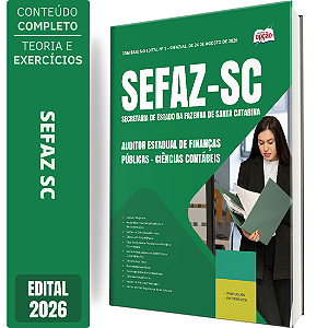 Apostila SEFAZ SC 2026 Auditor Estadual de Finanças Públicas - Ciências Contábeis