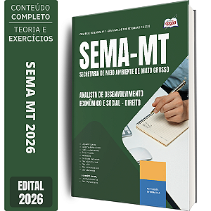 Apostila SEMA MT 2026 Analista de Desenvolvimento Econômico e Social - Direito