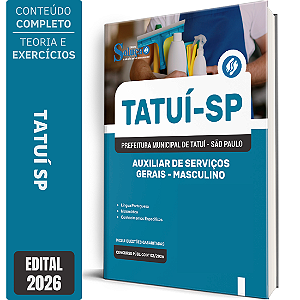 Apostila Prefeitura de Tatuí SP 2026 Auxiliar de Serviços Gerais - Masculino