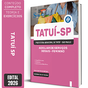 Apostila Prefeitura de Tatuí SP 2026 Auxiliar de Serviços Gerais - Feminino