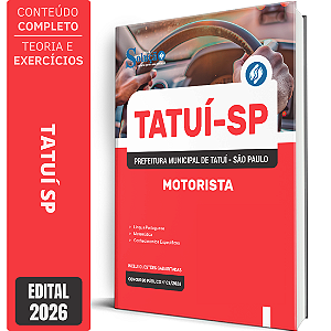 Apostila Prefeitura de Tatuí SP 2026 - Motorista
