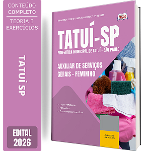 Apostila Prefeitura de Tatuí SP 2026 Auxiliar de Serviços Gerais - Feminino