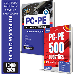 Kit Apostila PC PE 2026 - Agente de Polícia + Caderno de 500 Questões
