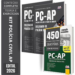 Kit Apostila PC AP 2026 - Delegado de Polícia Civil + Caderno de 450 Questões