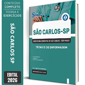 Apostila Prefeitura de São Carlos SP 2026 - Técnico de Enfermagem