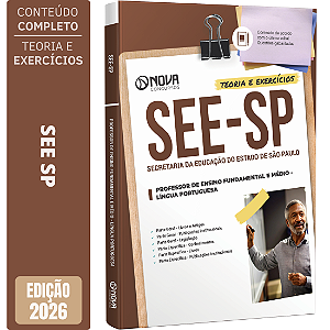 Apostila SEE SP 2026 Professor de Ensino Fundamental e Médio - Língua Portuguesa