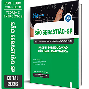 Apostila Prefeitura de São Sebastião SP 2026 Professor Educação Básica 2 - Matemática