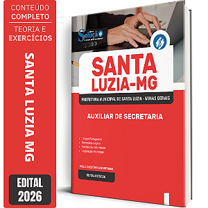 Apostila Prefeitura de Santa Luzia MG 2026 - Auxiliar de Secretaria