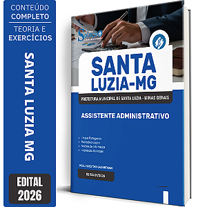 Apostila Prefeitura de Santa Luzia MG 2026 - Assistente Administrativo