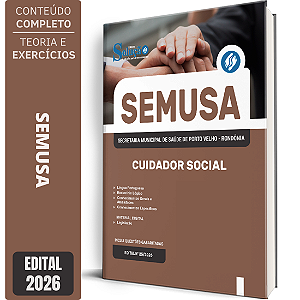 Apostila SEMUSA Porto Velho RO 2026 - Cuidador Social