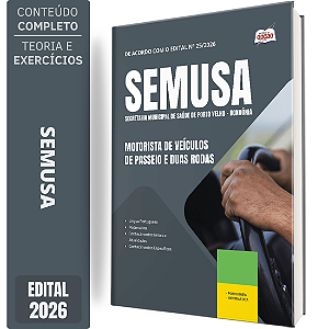 Apostila SEMUSA Porto Velho RO 2026 - Motorista de Veículos de Passeio e Duas Rodas