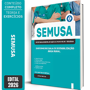 Apostila SEMUSA Porto Velho RO 2026 Enfermeiro Sala de Estabilização - Área Rural