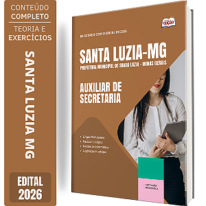 Apostila Prefeitura de Santa Luzia MG 2026 - Auxiliar de Secretaria