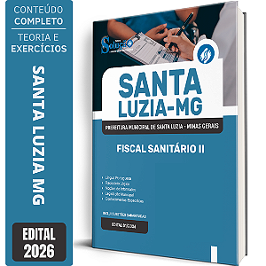 Apostila Prefeitura de Santa Luzia MG 2026 - Fiscal Sanitário 2