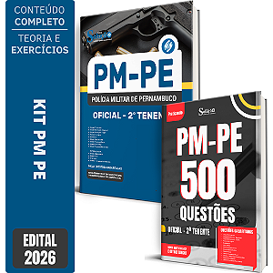 Kit Apostila PM PE 2026 Oficial - 2 Tenente + Caderno de 500 Questões