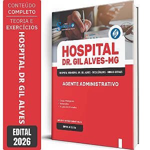 Apostila Hospital Municipal Dr. Gil Alves Bocaiúva MG 2026 - Agente Administrativo