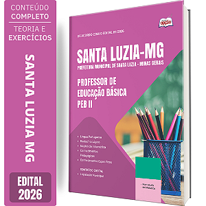 Apostila Prefeitura de Santa Luzia MG 2026 Professor de Educação Básica - PEB 2