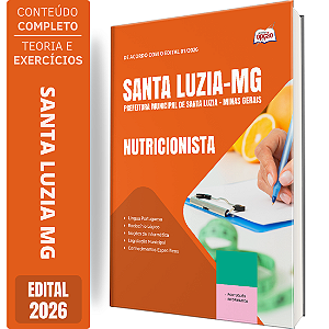 Apostila Prefeitura de Santa Luzia MG 2026 - Nutricionista