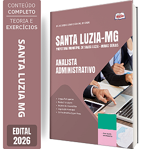 Apostila Prefeitura de Santa Luzia MG 2026 - Analista Administrativo