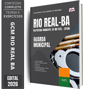 Apostila Prefeitura de Rio Real BA 2026 GCM - Guarda Municipal