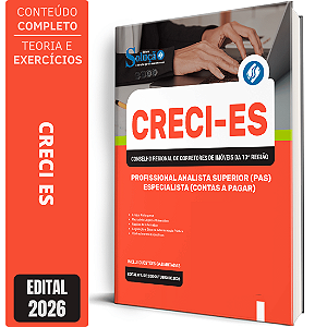 Apostila CRECI ES 2026 - Profissional Analista Superior (PAS) Especialista (Contas a Pagar)