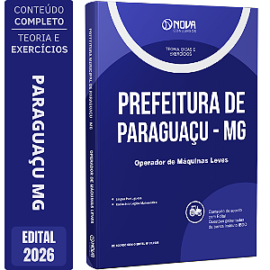 Apostila Prefeitura de Paraguaçu MG 2026 - Operador de Máquinas Leves