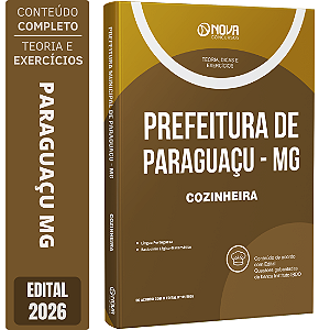 Apostila Prefeitura de Paraguaçu MG 2026 - Cozinheira