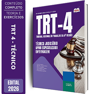 Apostila TRT4 2026 Técnico Judiciário - Especialidade Enfermagem